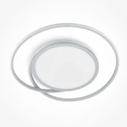 Lucande LED-Deckenlampe Noud, 65 cm, silber, Metall, CCT