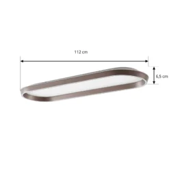 Lucande LED-Deckenlampe Rylan, 112 cm, braun, dimmbar, CCT