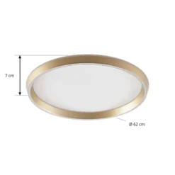 Lucande LED-Deckenlampe Rylan, messing, Ø 62cm, dimmbar CCT