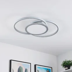 Lucande LED-Deckenlampe Senne, 63 cm, silber, Aluminium