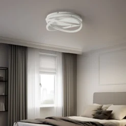 Lucande LED-Deckenleuchte Aldric, weiß, Aluminium, Ø 45 cm