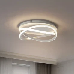 Lucande LED-Deckenleuchte Aldric, weiß, Aluminium, Ø 45 cm