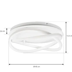 Lucande LED-Deckenleuchte Aldric, weiß, Aluminium, Ø 45 cm