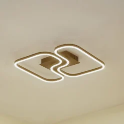 Lucande LED-Deckenleuchte Amiya, 47,6 cm, schwarz, Aluminium