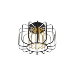 Lucande LED-Deckenleuchte Birger, Ø 39,5cm, schwarz/gold