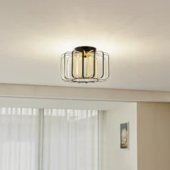 Lucande LED-Deckenleuchte Birger, Ø 39,5cm, schwarz/gold
