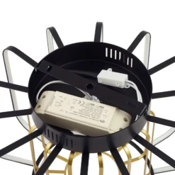 Lucande LED-Deckenleuchte Birger, Ø 39,5cm, schwarz/gold