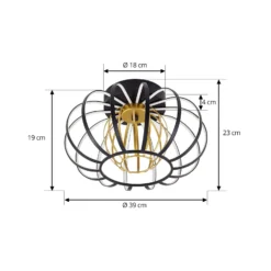 Lucande LED-Deckenleuchte Birger, Ø 39cm, schwarz/gold