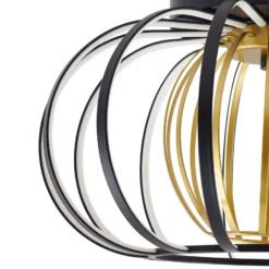 Lucande LED-Deckenleuchte Birger, Ø 39cm, schwarz/gold