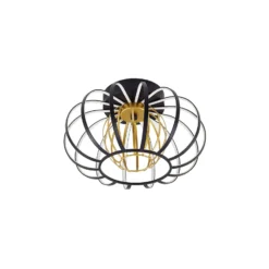 Lucande LED-Deckenleuchte Birger, Ø 39cm, schwarz/gold
