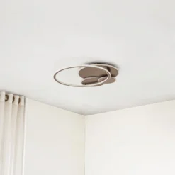 Lucande LED-Deckenleuchte Circulo, kaffeebraun, CCT, dimmbar