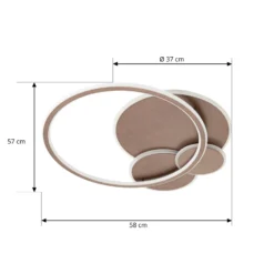 Lucande LED-Deckenleuchte Circulo, kaffeebraun, CCT, dimmbar