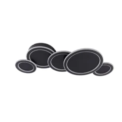 Lucande LED-Deckenleuchte Diala, schwarz, Metall, 96 cm