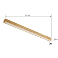 Lucande LED-Deckenleuchte Emara, holz hell, Eiche, dimmbar