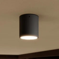 Lucande LED-Deckenleuchte Meret, rund, anthrazit, Metall