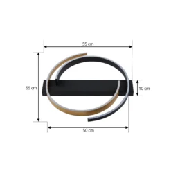 Lucande LED-Deckenleuchte Natsuma, schwarz/gold, Ø50 cm