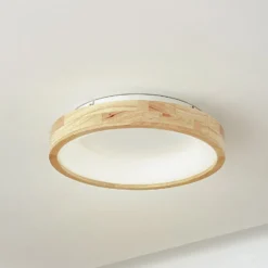 Lucande LED-Deckenleuchte Samvel, Ø 40 cm, Holz