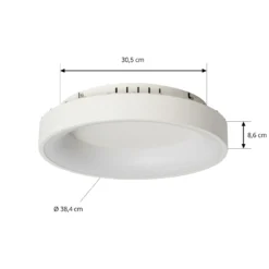 Lucande LED-Deckenleuchte Samvel, Ø 38,4 cm, Weiß, Eisen
