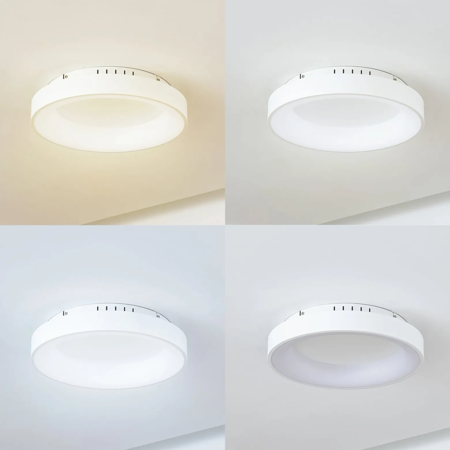 Lucande LED-Deckenleuchte Samvel, Ø 38,4 cm, Weiß, Eisen