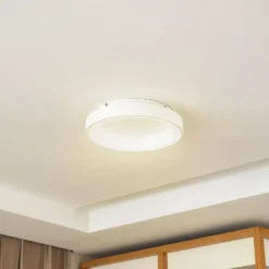 Lucande LED-Deckenleuchte Samvel, Ø 38,4 cm, Weiß, Eisen