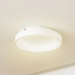 Lucande LED-Deckenleuchte Samvel, Ø 38,4 cm, Weiß, Eisen