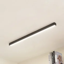 Lucande LED-Deckenleuchte Teniona, 101 cm, schwarz, Alu