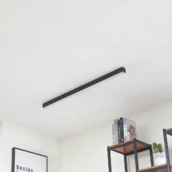 Lucande LED-Deckenleuchte Teniona, 101 cm, schwarz, Alu