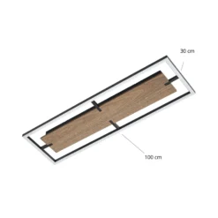 Lucande LED-Deckenleuchte Vectra, 100 x 30 cm, Holz, dimmbar