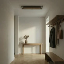 Lucande LED-Deckenleuchte Vectra, 100 x 30 cm, Holz, dimmbar