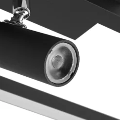 Lucande LED-Deckenleuchte Yvor, 99,5 cm, schwarz, schwenkbar