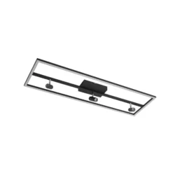 Lucande LED-Deckenleuchte Yvor, 99,5 cm, schwarz, schwenkbar