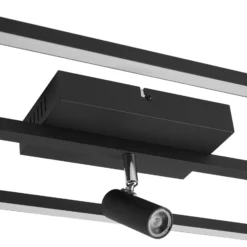 Lucande LED-Deckenleuchte Yvor, 99,5 cm, schwarz, schwenkbar