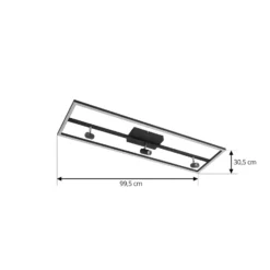 Lucande LED-Deckenleuchte Yvor, 99,5 cm, schwarz, schwenkbar