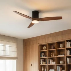 Lucande LED-Deckenventilator Brinia, Ø 132 cm, Holz, CCT