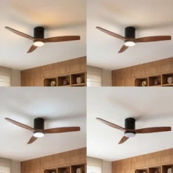 Lucande LED-Deckenventilator Brinia, Ø 132 cm, Holz, CCT