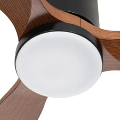 Lucande LED-Deckenventilator Brinia, Ø 132 cm, Holz, CCT