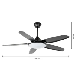 Lucande LED-Deckenventilator Divian, schwarz, DC, leise, CCT