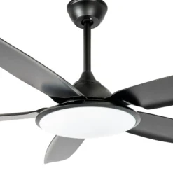 Lucande LED-Deckenventilator Divian, schwarz, DC, leise, CCT