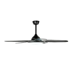 Lucande LED-Deckenventilator Divian, schwarz, DC, leise, CCT