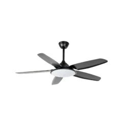 Lucande LED-Deckenventilator Divian, schwarz, DC, leise, CCT