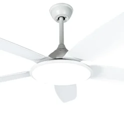 Lucande LED-Deckenventilator Divian, weiß, DC, leise, CCT