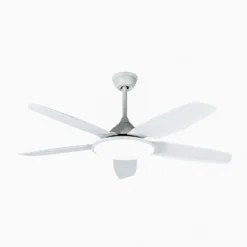 Lucande LED-Deckenventilator Divian, weiß, DC, leise, CCT