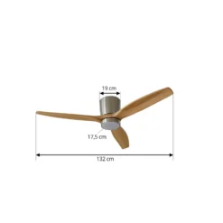 Lucande LED-Deckenventilator Faipari, nickel, DC,leise,132cm