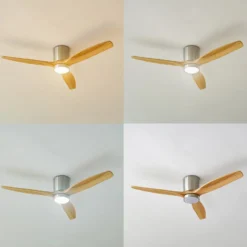 Lucande LED-Deckenventilator Faipari, nickel, DC,leise,132cm