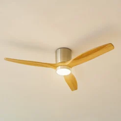 Lucande LED-Deckenventilator Faipari, nickel, DC,leise,132cm