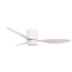 Lucande LED-Deckenventilator Kayu, weiß, DC, leise, Ø 132 cm