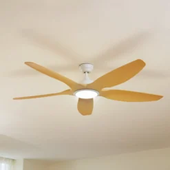 Lucande LED-Deckenventilator Omendo, weiß, DC, leise, CCT