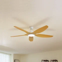 Lucande LED-Deckenventilator Omendo, weiß, DC, leise, CCT