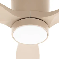 Lucande LED-Deckenventilator Sorin, beige, DC, leise, IP44
