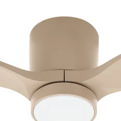 Lucande LED-Deckenventilator Sorin, beige, DC, leise, IP44